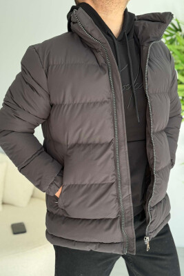 HIGH NECK MEN PUFFER JACKET DARK GREY/GEE 