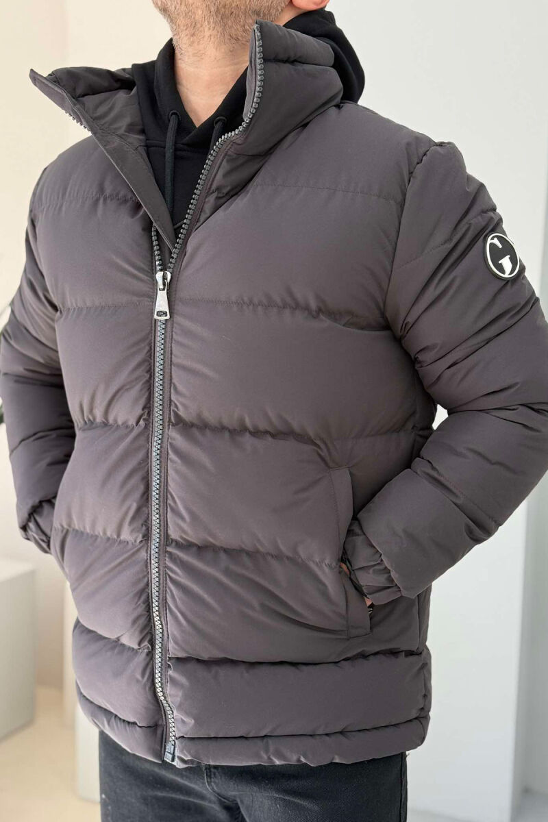 HIGH NECK MEN PUFFER JACKET DARK GREY/GEE - 5