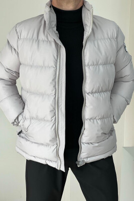 HIGH NECK MEN PUFFER JACKET LIGHT GREY/GZ 