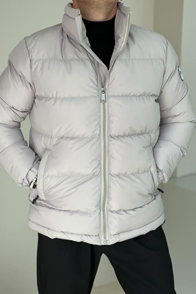 HIGH NECK MEN PUFFER JACKET LIGHT GREY/GZ - 4