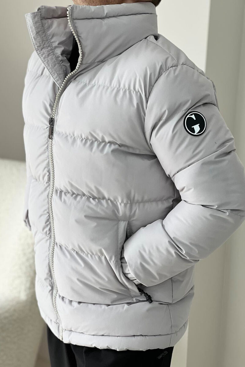 HIGH NECK MEN PUFFER JACKET LIGHT GREY/GZ - 5