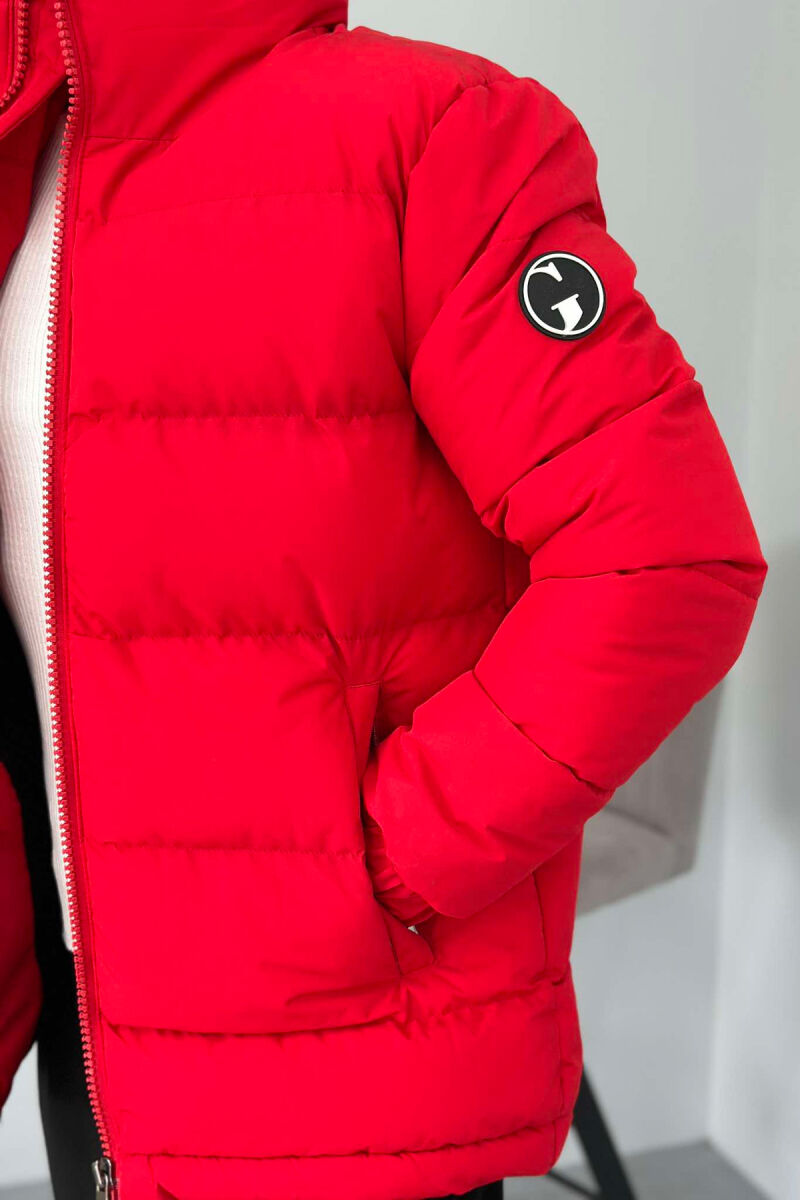 HIGH NECK MEN PUFFER JACKET RED/E KUQE - 4