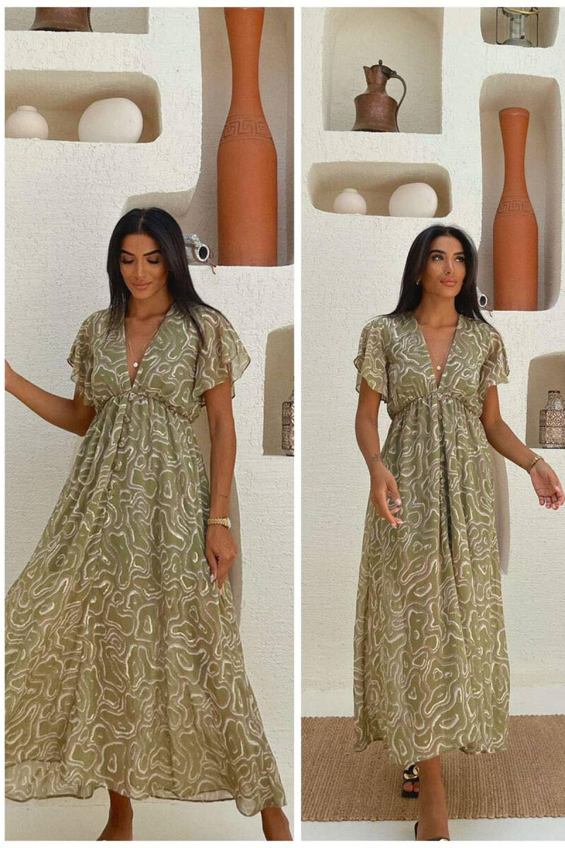 LONG ONE COLOR DRESS OLIVE/ULLI - 1