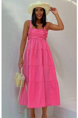 LONG ONE COLOR WOMAN DRESS BABY PINK/ROZB 