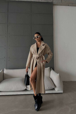 LONG ONE COLOR WOMEN COAT BEIGE/BEZHE 