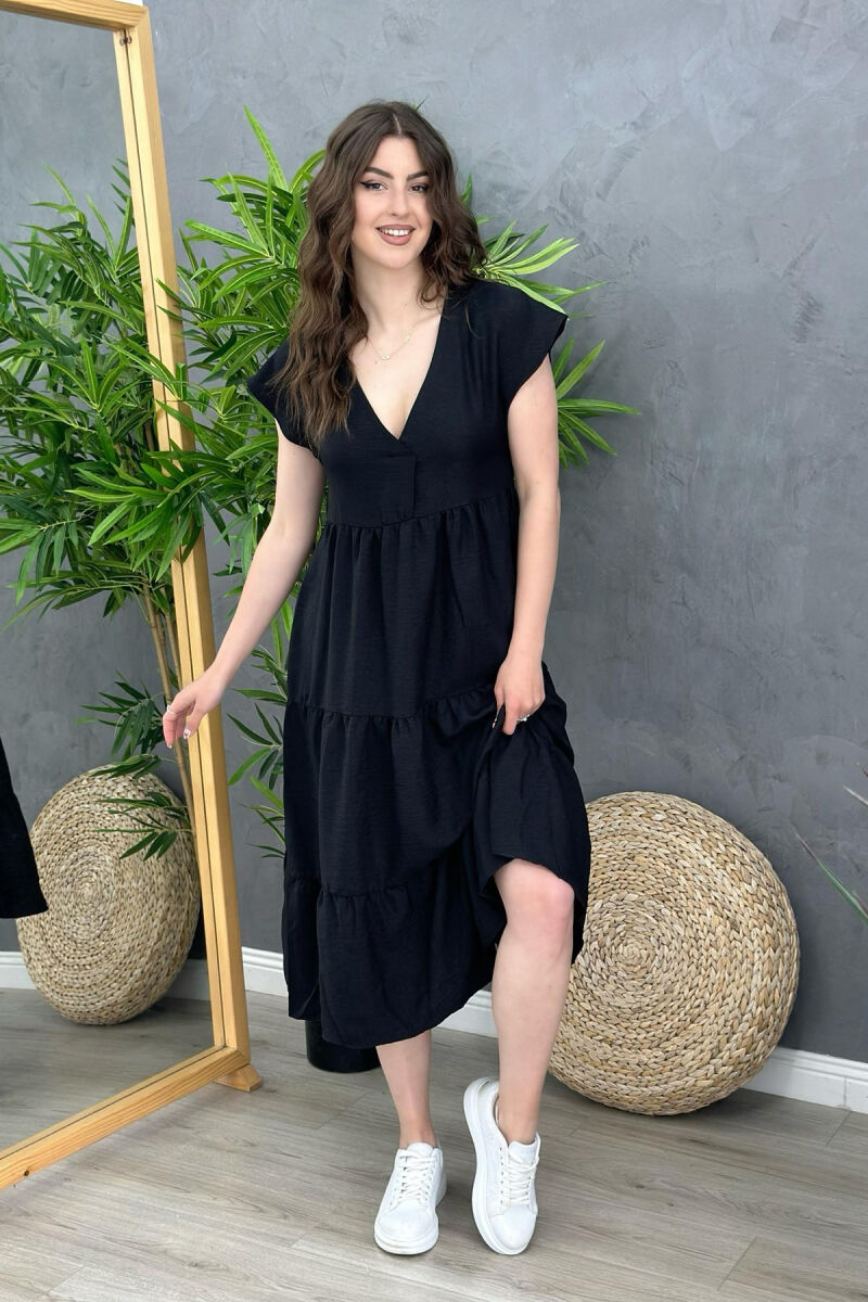 LONG ONE COLOR WOMEN DRESS BLACK/ E ZEZE - 1