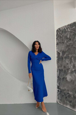 LONG ONE COLOR WOMEN DRESS BLUE/BLU 