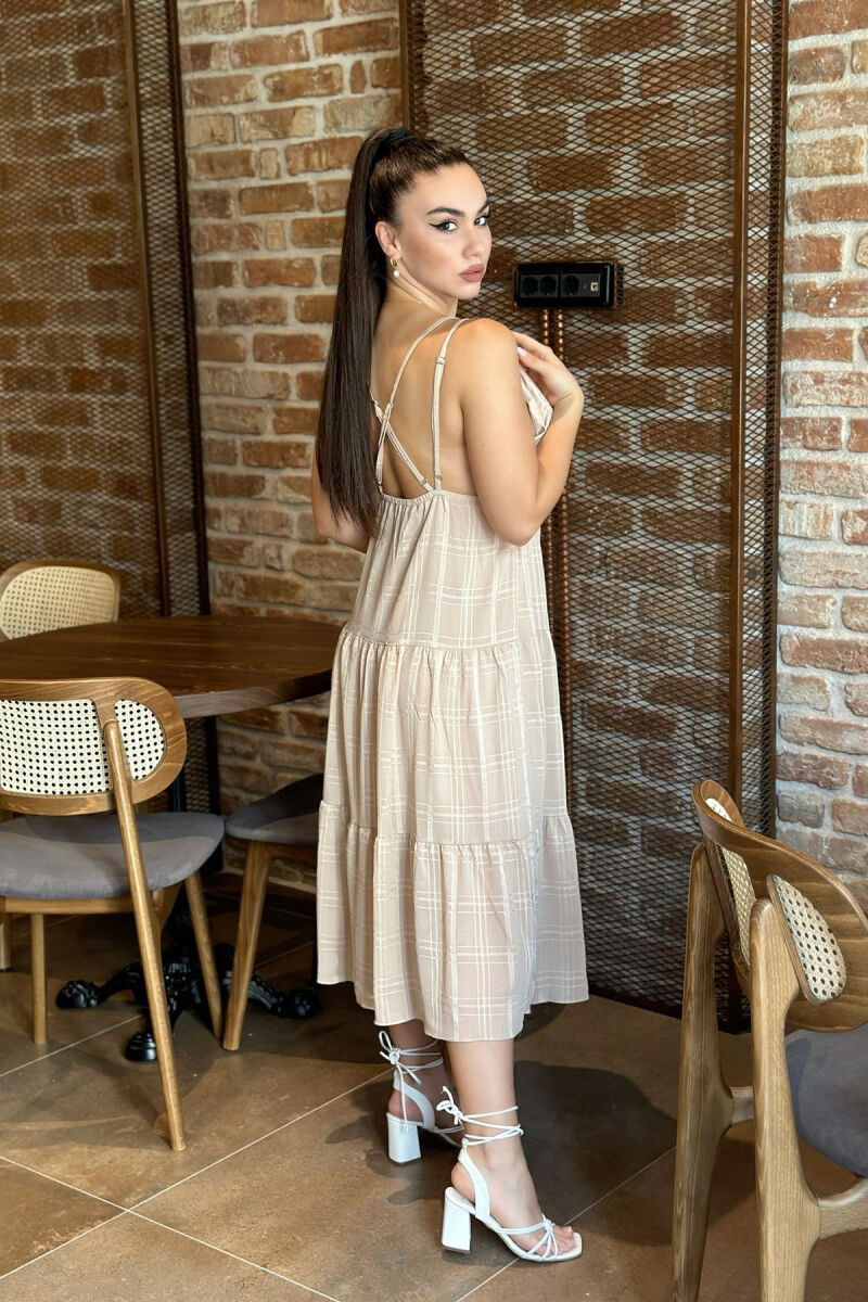 LONG OPEN BACK WOMAN DRESS BEIGE/BEZHE - 3