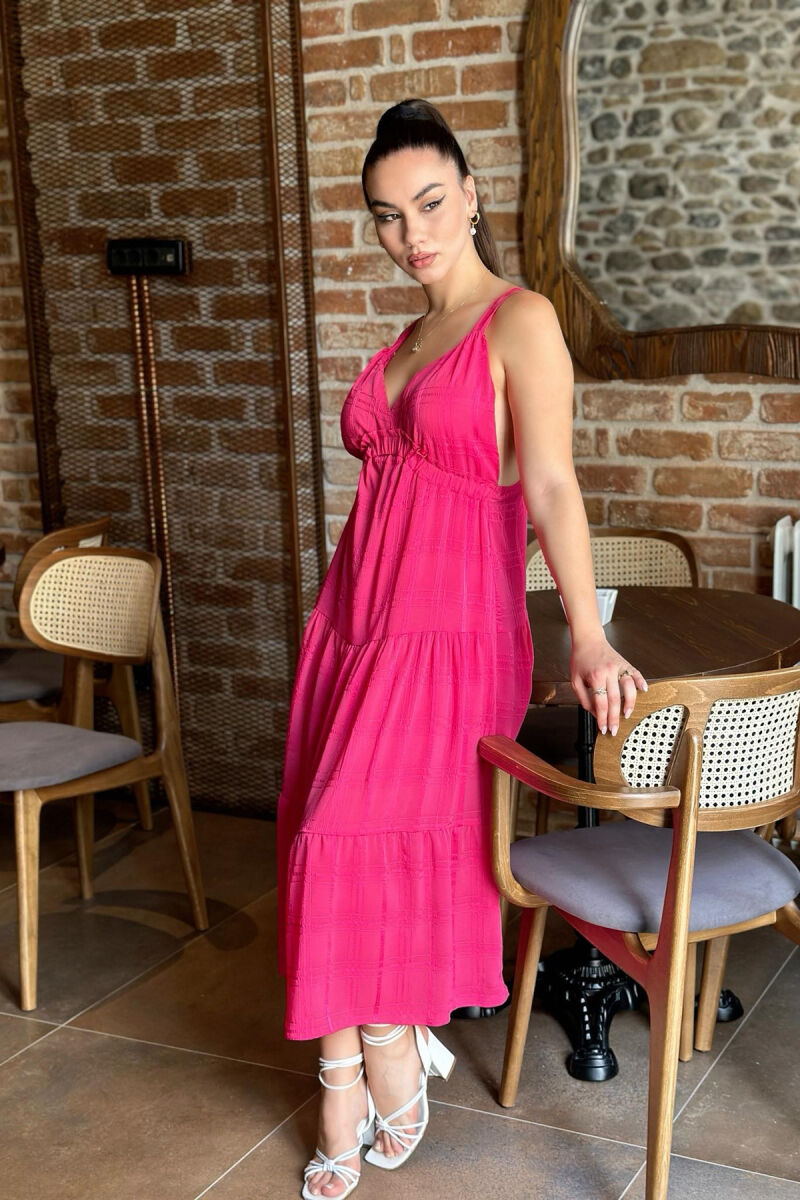 LONG OPEN BACK WOMAN DRESS FUCHSIA/CIKLAMI - 2