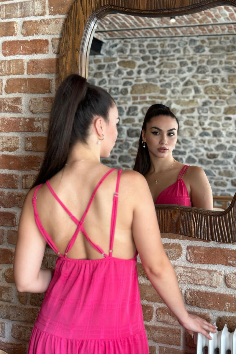LONG OPEN BACK WOMAN DRESS FUCHSIA/CIKLAMI - 3