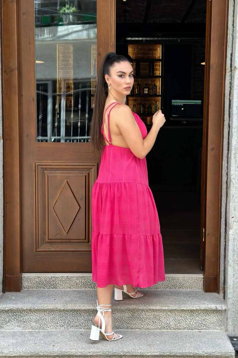 LONG OPEN BACK WOMAN DRESS FUCHSIA/CIKLAMI - 4
