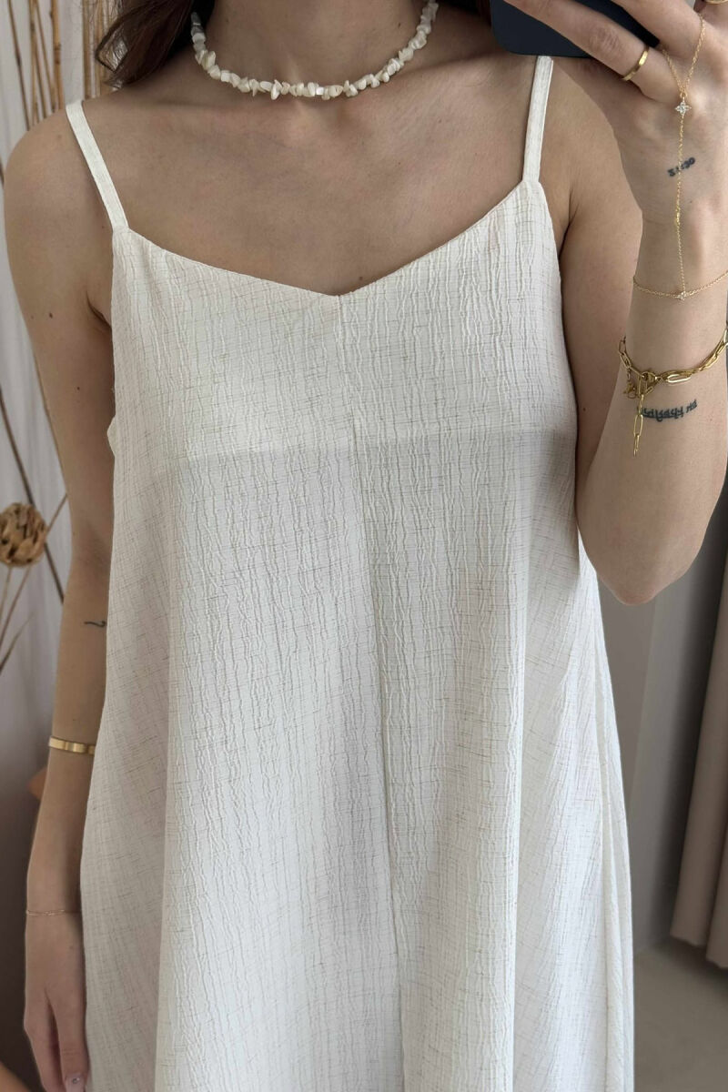 LONG SIMPLE WOMEN DRESS CREAM/KREM - 3