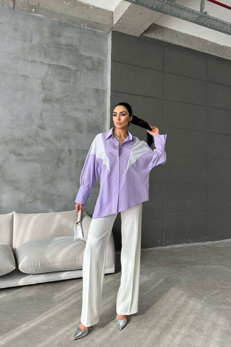 LONG SLEEEVE SIMPLE WOMEN SHIRT PURPLE/LEJLA 
