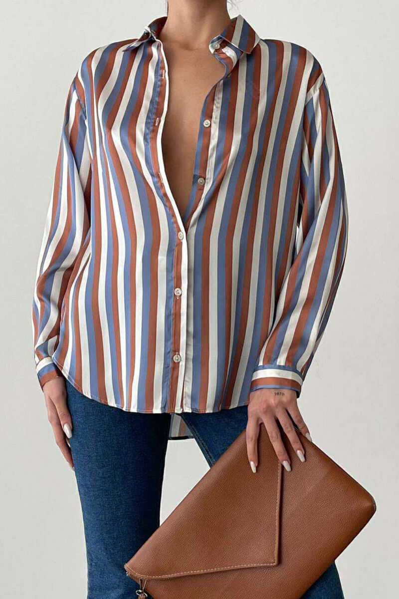 LONG SLEEEVE STRIPES DESIGN WOMEN SHIRT MULTIPLE/SHNGJ - 1