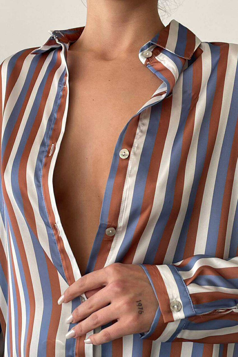 LONG SLEEEVE STRIPES DESIGN WOMEN SHIRT MULTIPLE/SHNGJ - 2