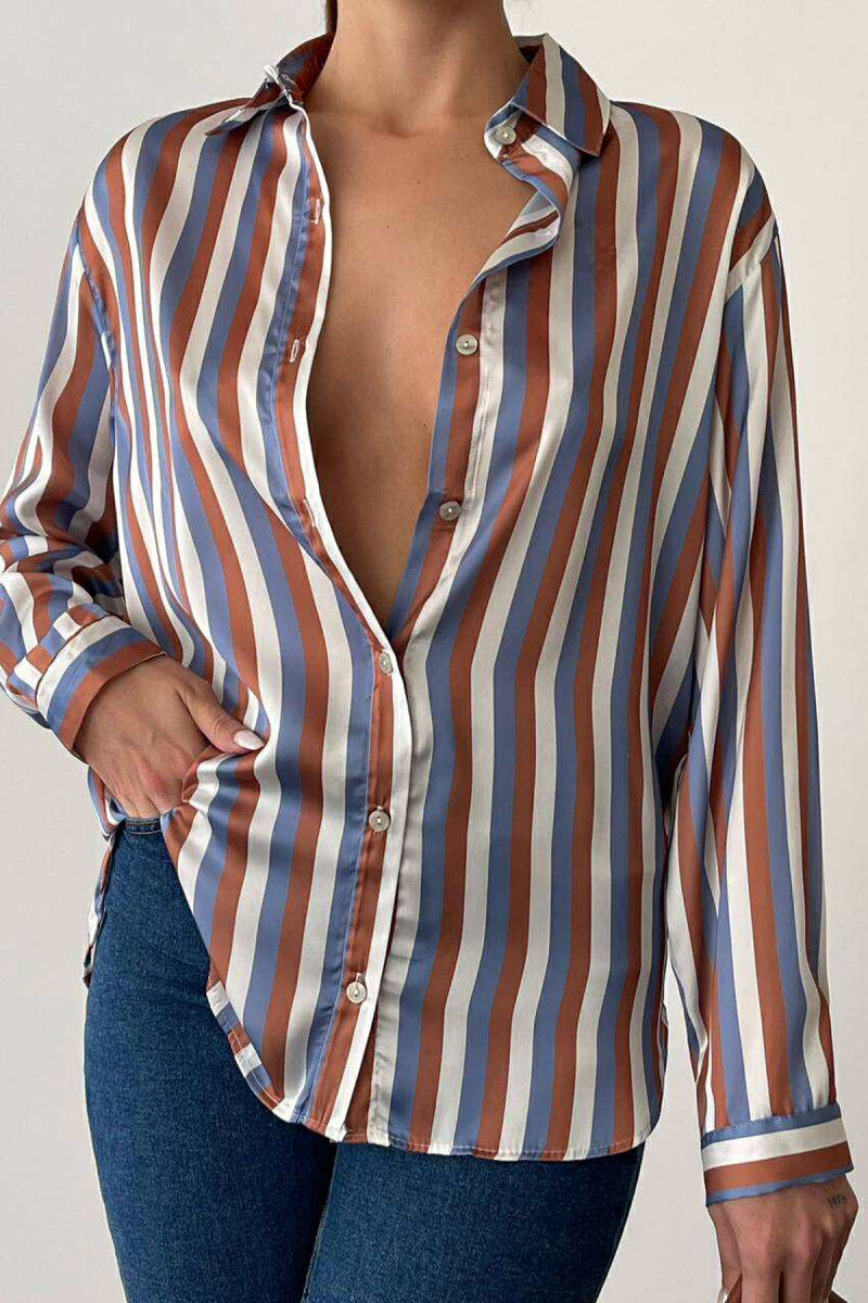 LONG SLEEEVE STRIPES DESIGN WOMEN SHIRT MULTIPLE/SHNGJ - 3