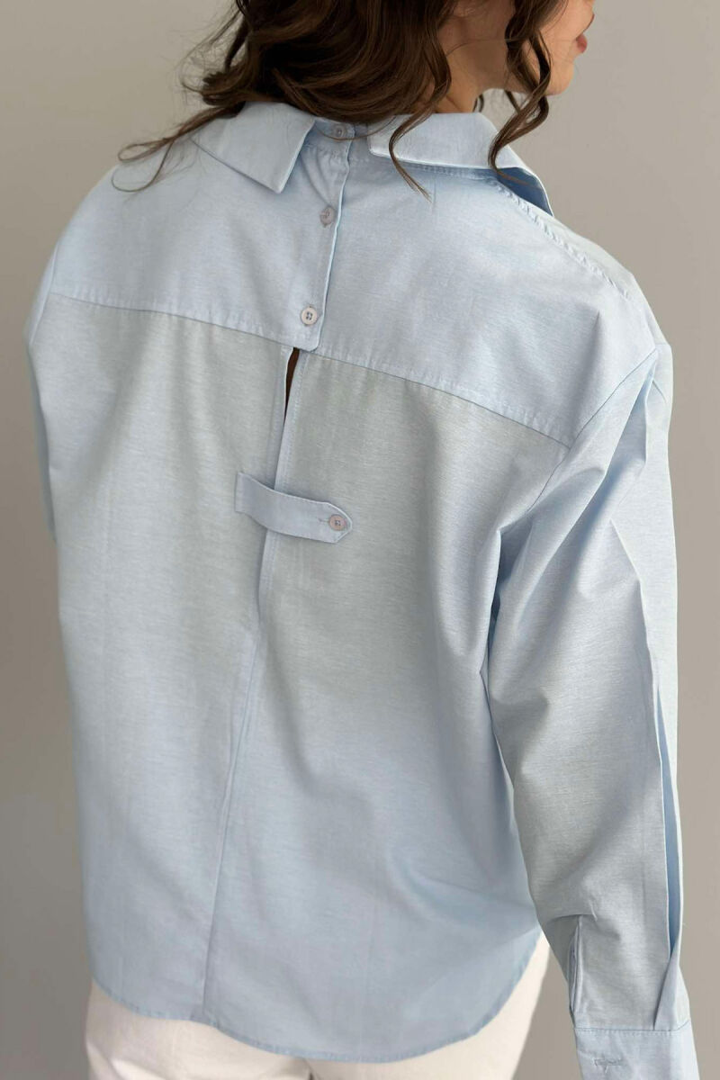 LONG SLEEVE ONE COLOR WOMEN SHIRT LIGHTBLUE/BZ - 2