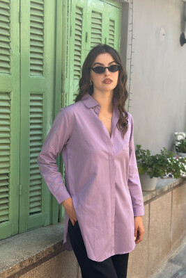 LONG SLEEVE ONE COLOR WOMEN SHIRT PURPLE/LEJLA 