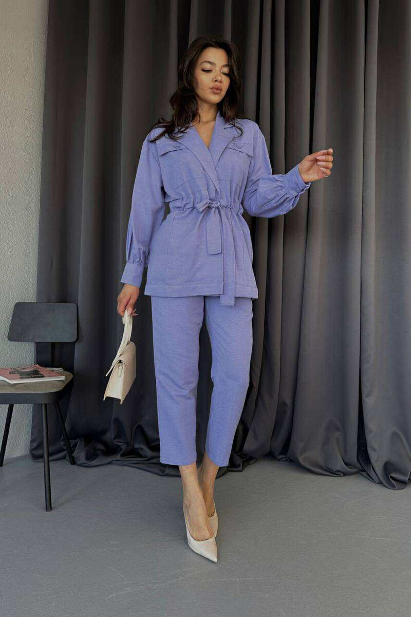 LONG SLEEVE SHIRT+TROUSERS LACING WOMEN SET PURPLE/LEJLA - 2
