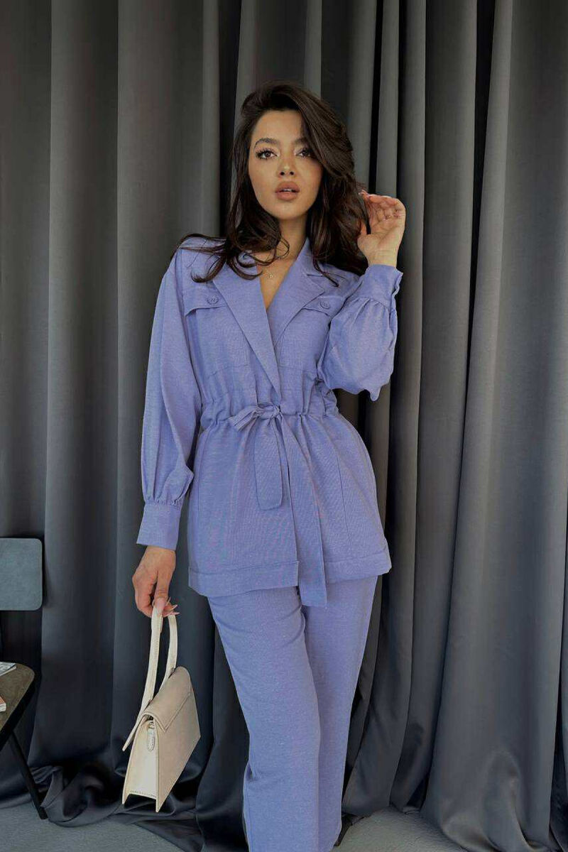 LONG SLEEVE SHIRT+TROUSERS LACING WOMEN SET PURPLE/LEJLA - 3