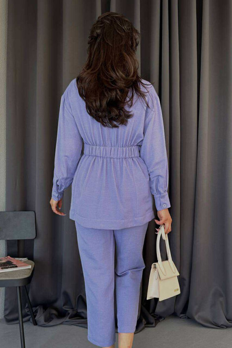 LONG SLEEVE SHIRT+TROUSERS LACING WOMEN SET PURPLE/LEJLA - 4