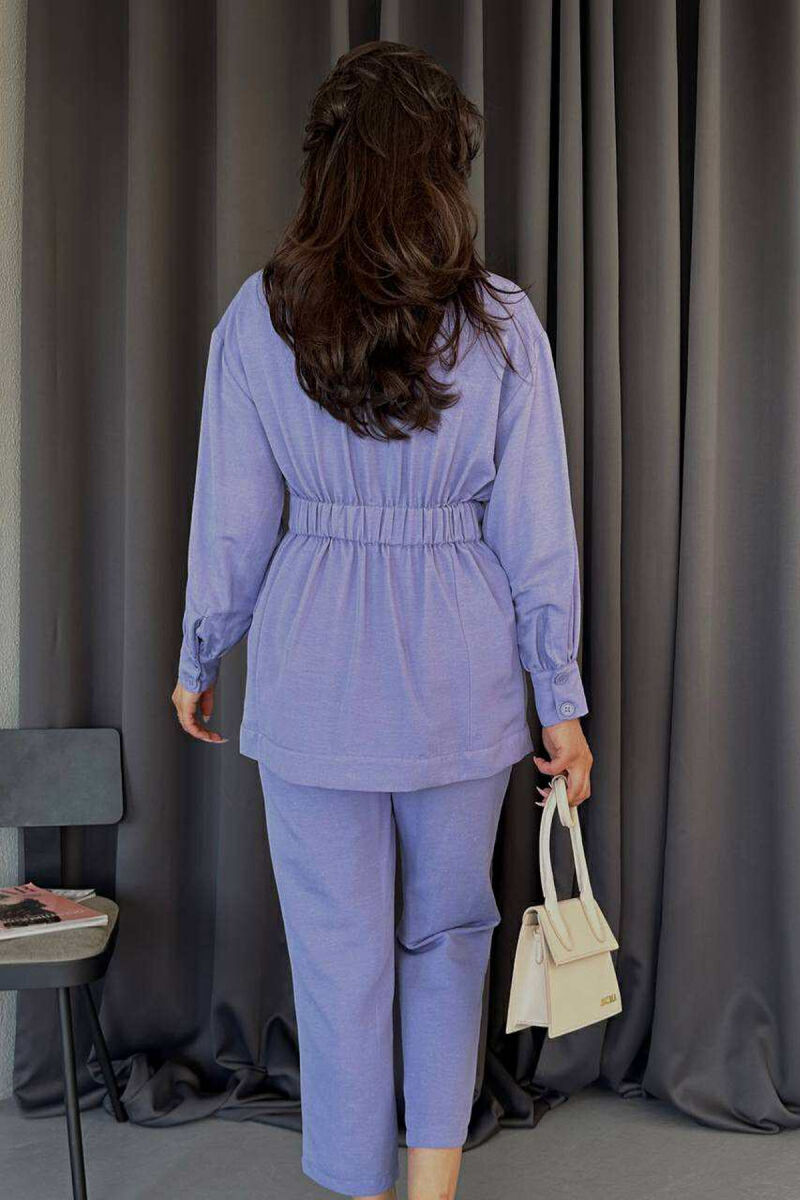 LONG SLEEVE SHIRT+TROUSERS LACING WOMEN SET PURPLE/LEJLA - 4