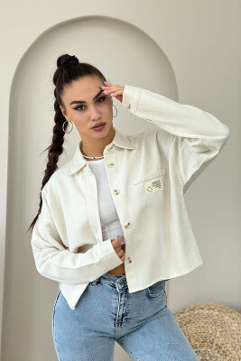 LONG SLEEVE WOMEN SHIRT CREAM/KREM 