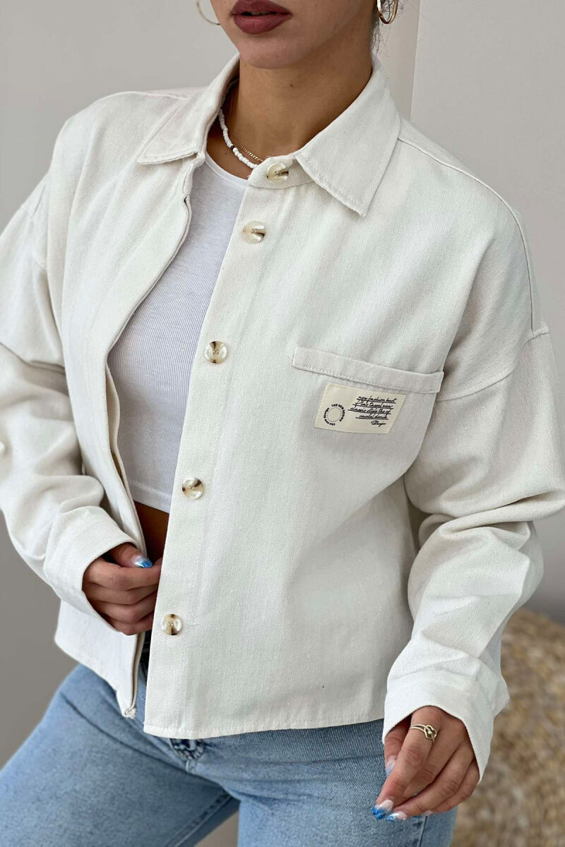 LONG SLEEVE WOMEN SHIRT CREAM/KREM - 4