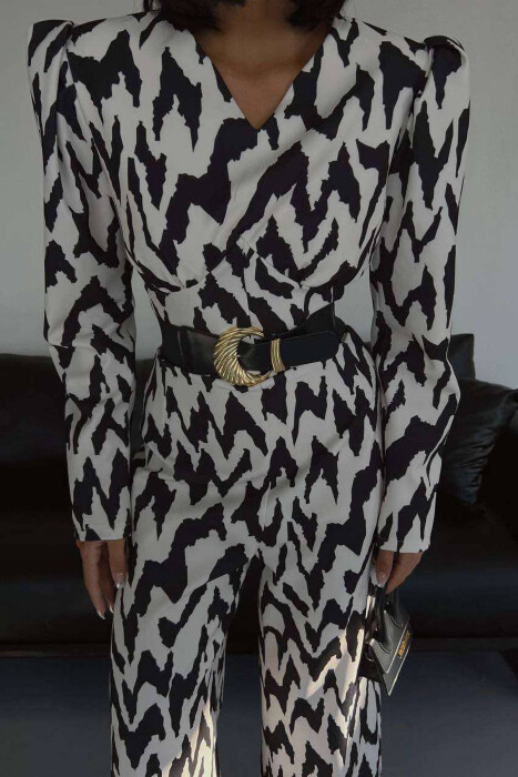 LONG SLEEVE ZEBRA WOMEN JUMPSUIT ZEB/ZEBER - 2