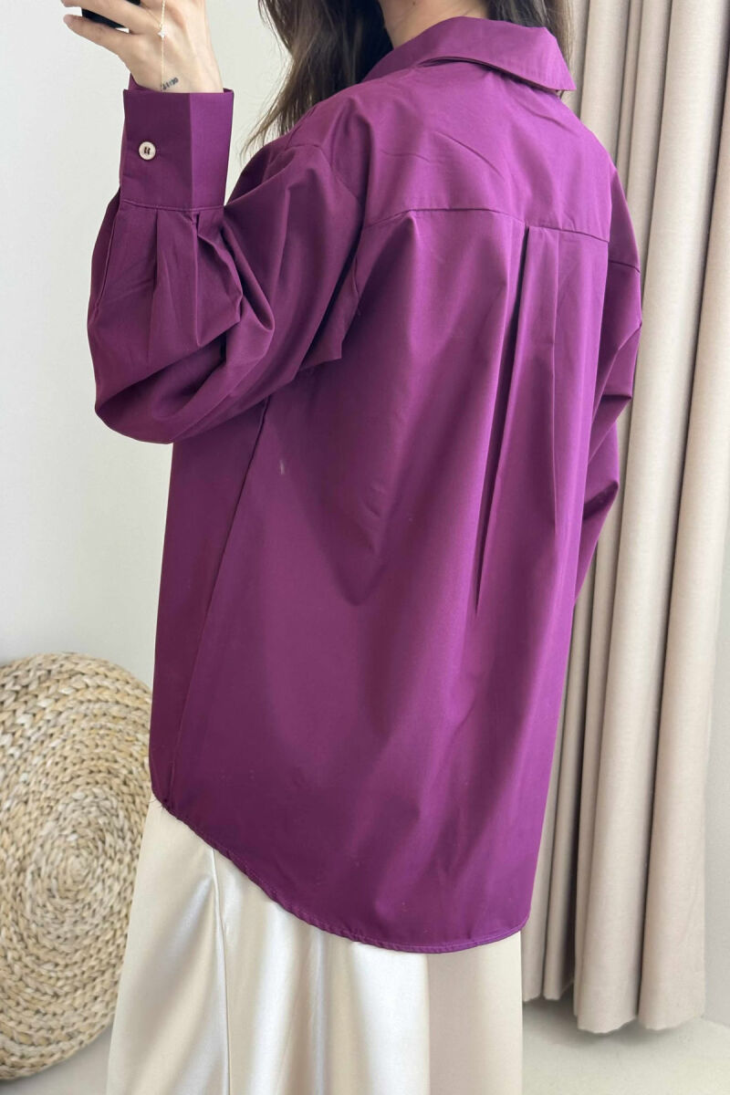 LONG SLEEVES OWL IMAGE WOMEN SHIRT BURGUNDY/VISHNJE - 3
