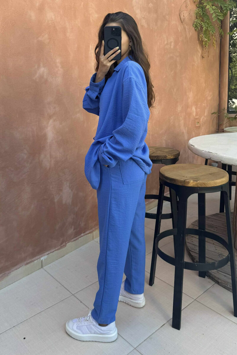 LONG SLEEVES SHIRT+SWEATPANTS WOMEN SET BLUE/BLU - 3
