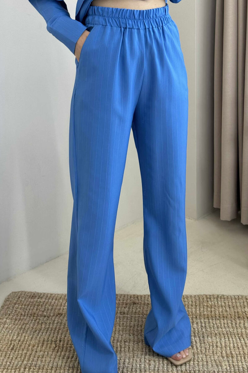 LONG SLEEVES SHIRT+TROUSERS LACING WOMEN SET BLUE/BLU - 5