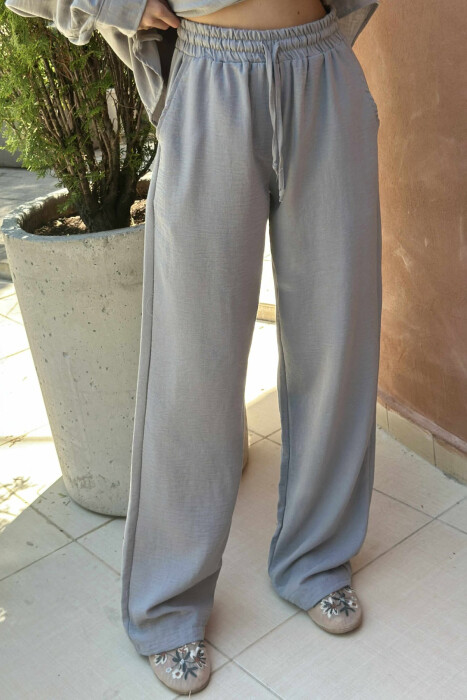 LONG SLEEVES SHIRT+TROUSERS ONE COLOR WOMEN SET GREY/GRI - 4
