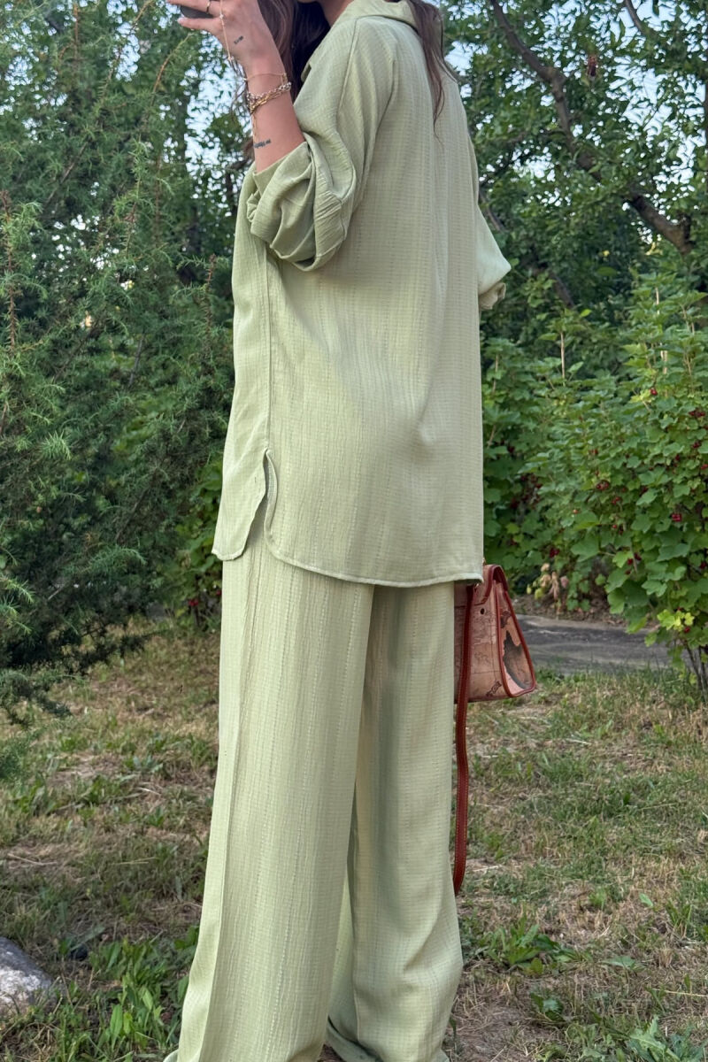 LONG SLEEVES SHIRT+TROUSERS SIMPLE WOMEN SET MINT/MENTE - 3