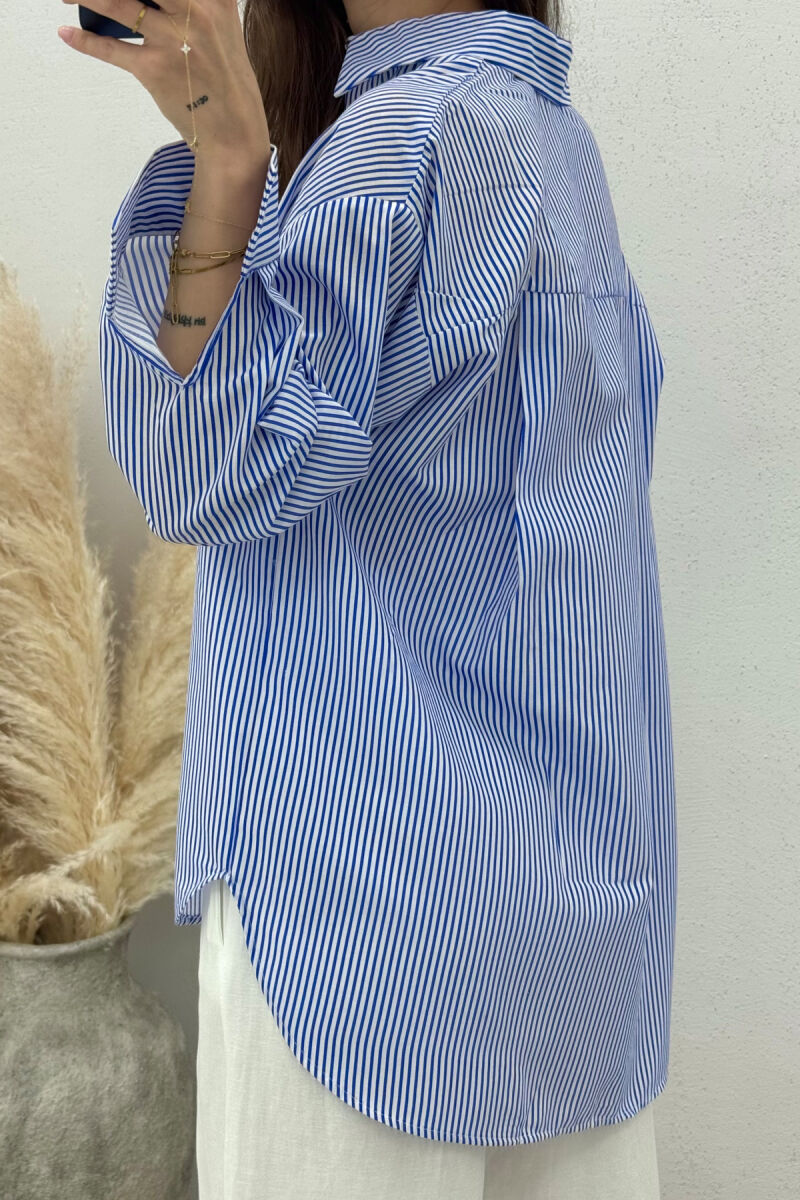 LONG SLEEVES STRIPED WOMEN SHIRT LIGHTBLUE/BZ - 2