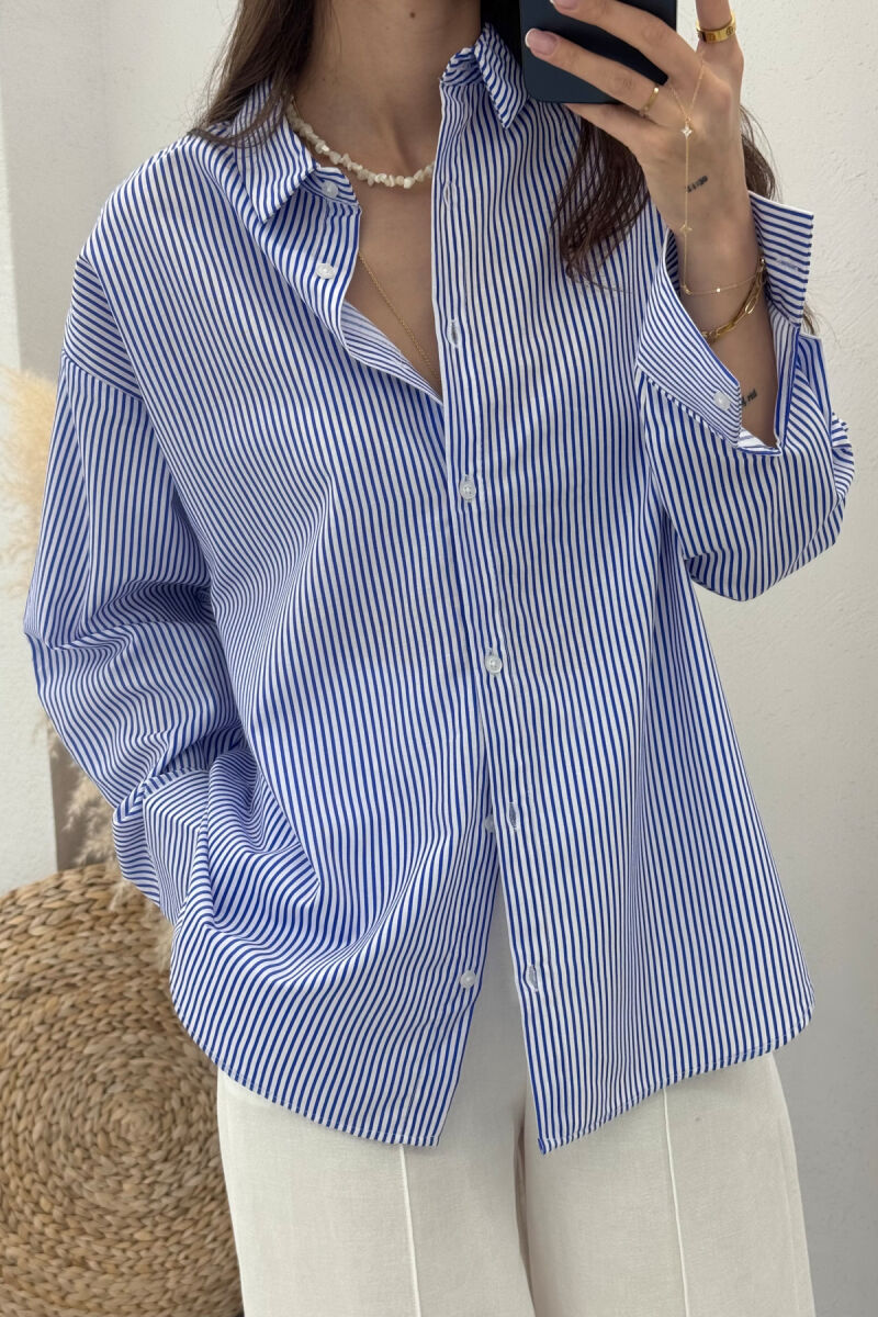 LONG SLEEVES STRIPED WOMEN SHIRT LIGHTBLUE/BZ - 3