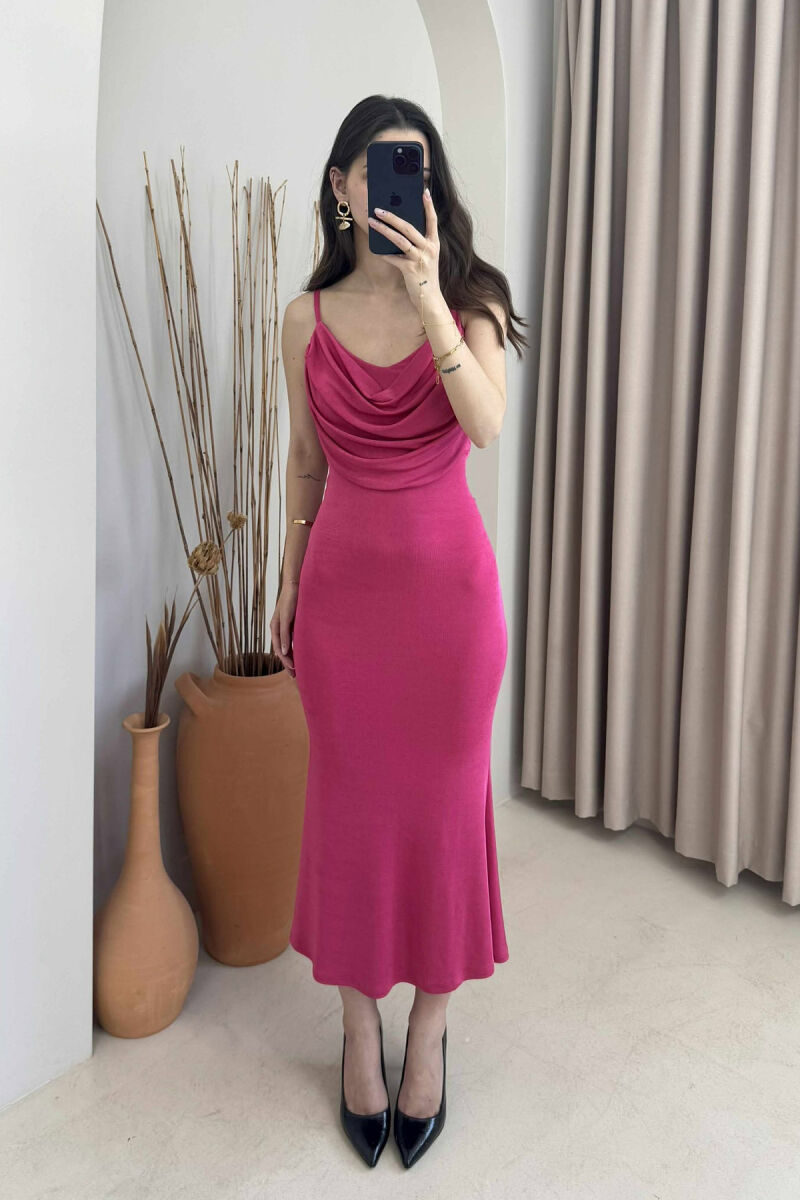 LONG SPARKLE WOMAN DRESS FUCHSIA/CIKLAMI - 1