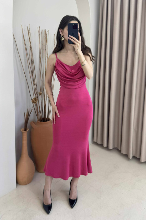 LONG SPARKLE WOMAN DRESS FUCHSIA/CIKLAMI - 2