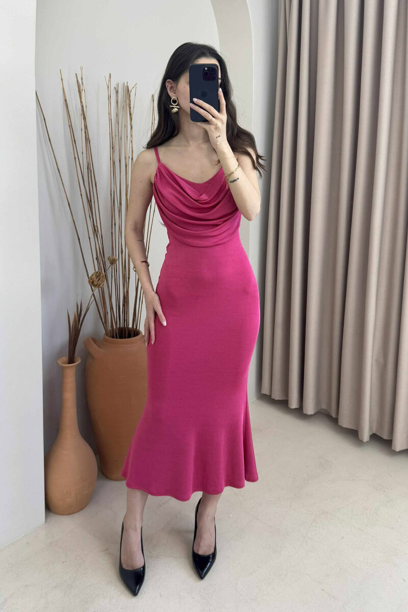 LONG SPARKLE WOMAN DRESS FUCHSIA/CIKLAMI - 2