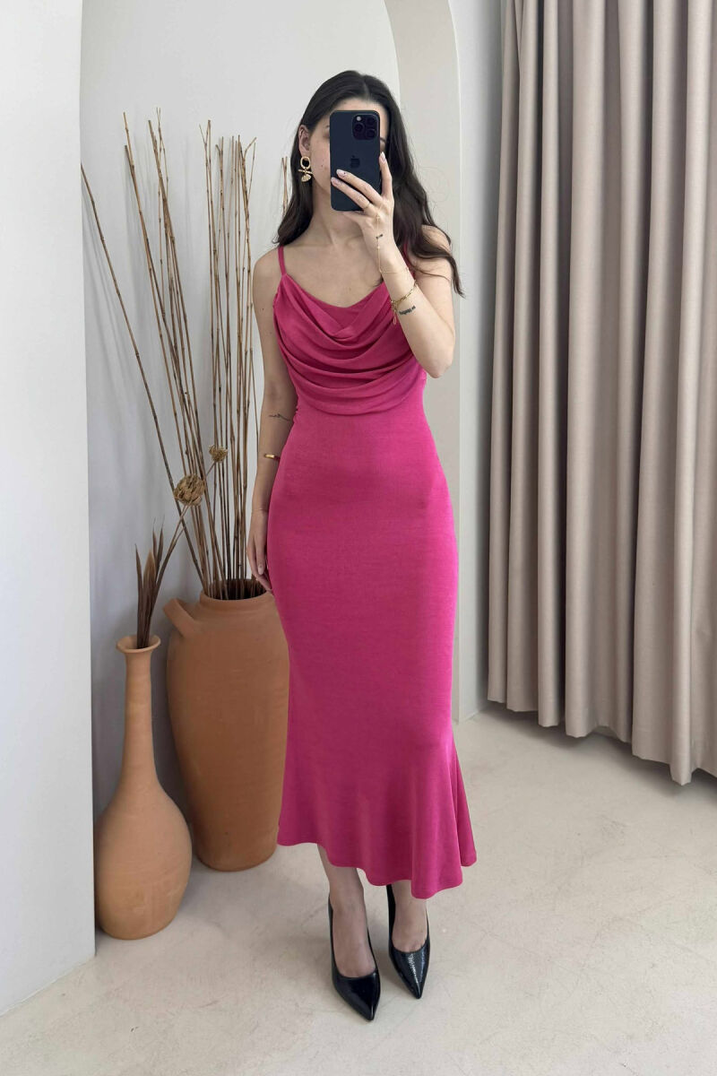 LONG SPARKLE WOMAN DRESS FUCHSIA/CIKLAMI - 3