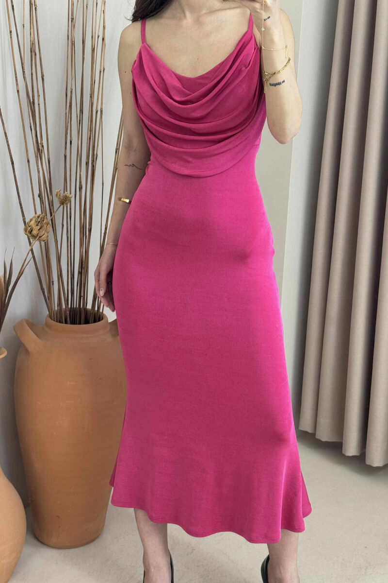 LONG SPARKLE WOMAN DRESS FUCHSIA/CIKLAMI - 5