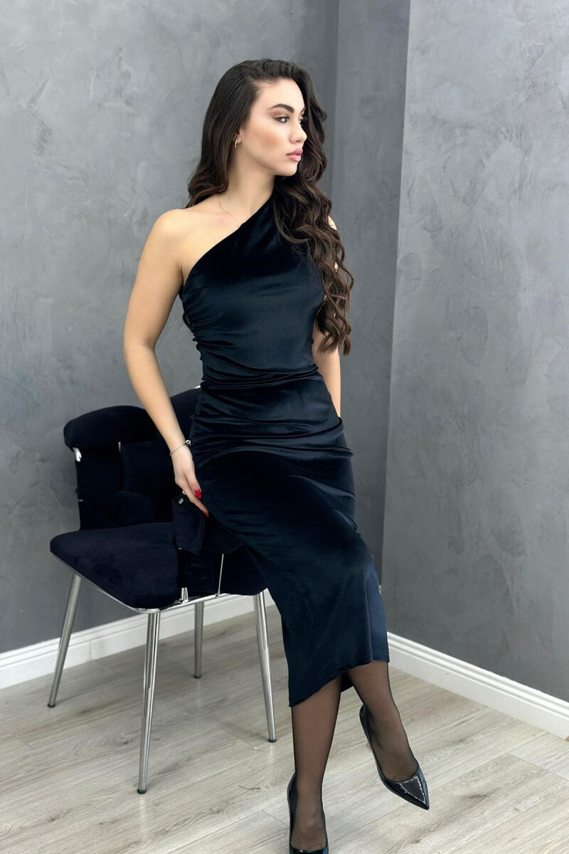 LONG VELVET DRESS BLACK/ E ZEZE - 2