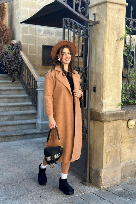 LONG WOMEN COAT IN BROWN COLOR - 3