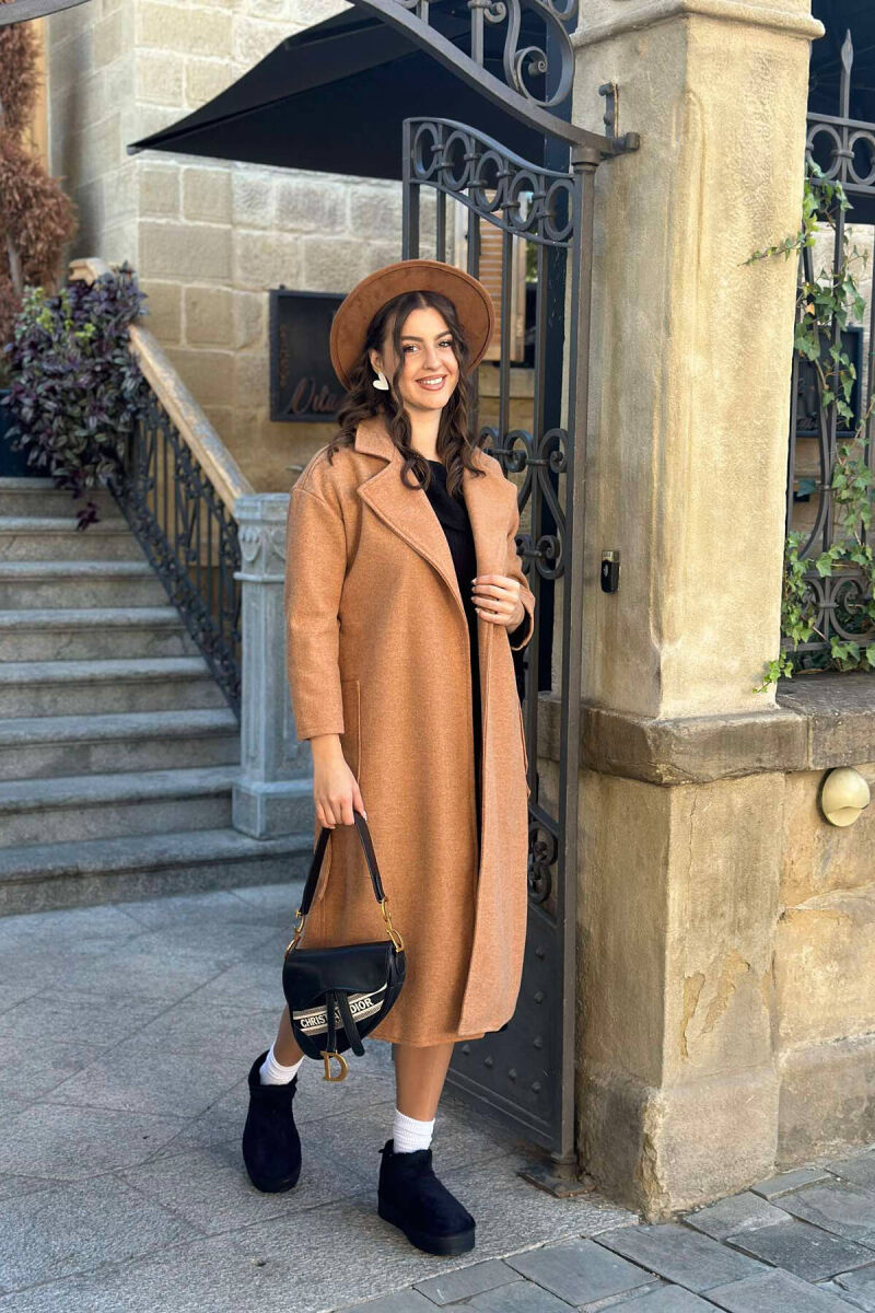 LONG WOMEN COAT IN BROWN COLOR - 3