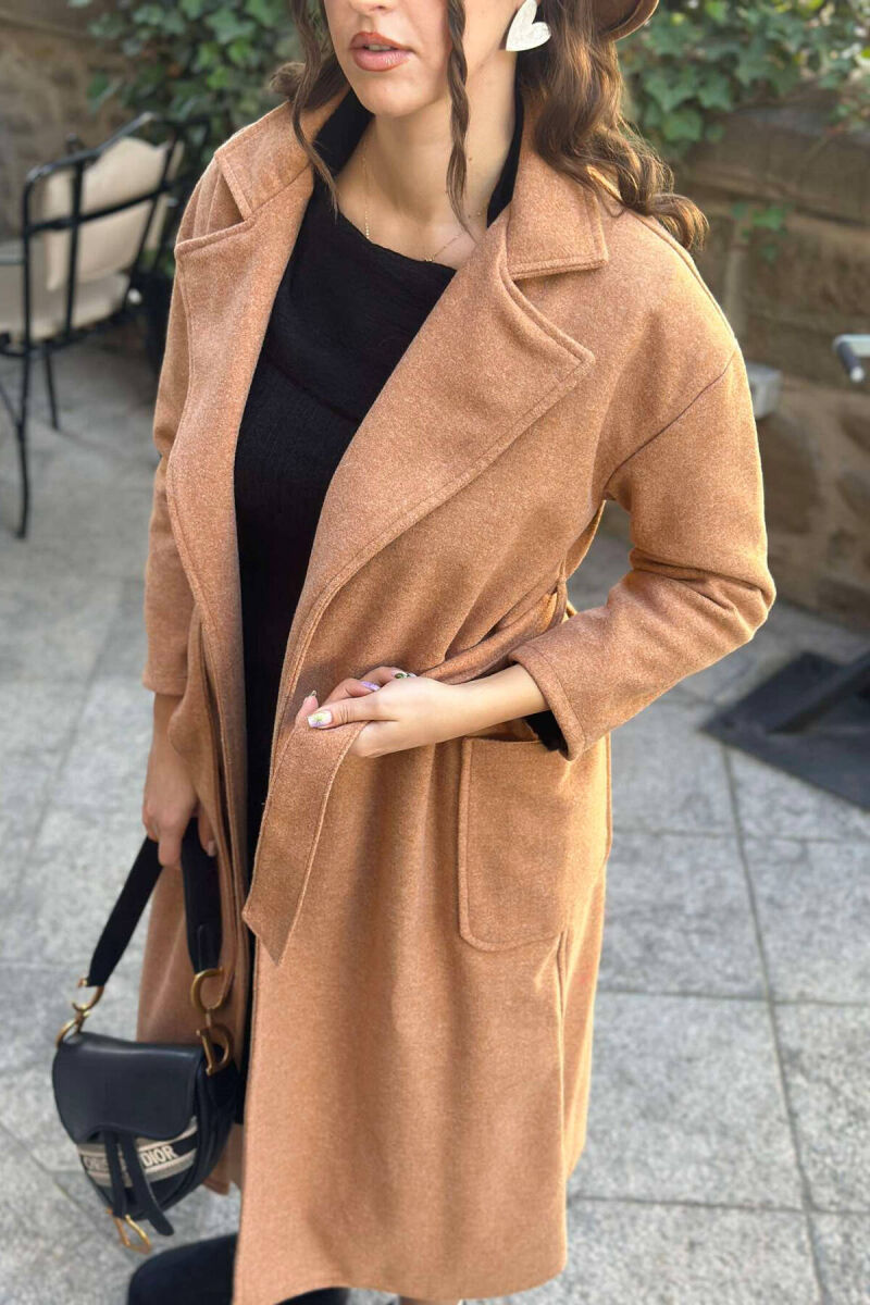 LONG WOMEN COAT IN BROWN COLOR - 4
