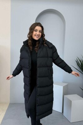 LONG WOMEN PUFFER JACKET BLACK/ E ZEZE 