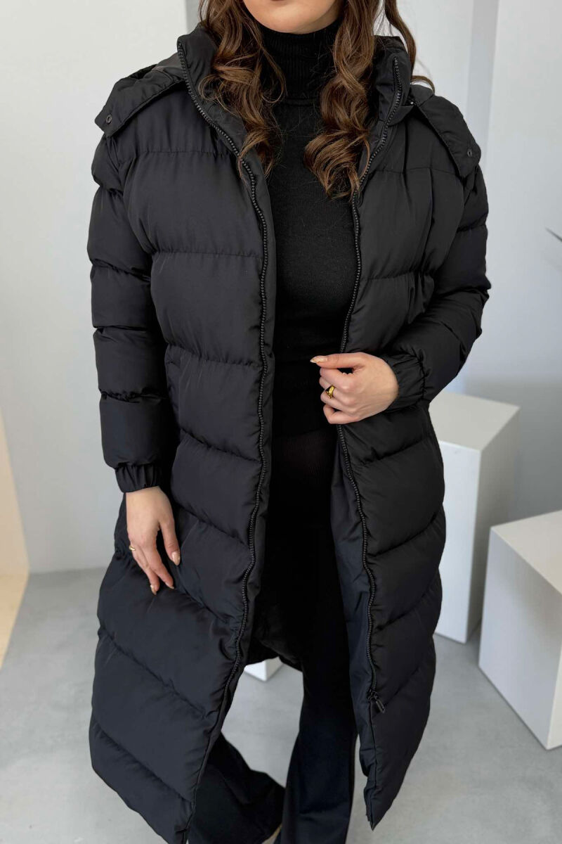 LONG WOMEN PUFFER JACKET BLACK/ E ZEZE - 3