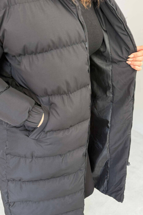 LONG WOMEN PUFFER JACKET BLACK/ E ZEZE - 5