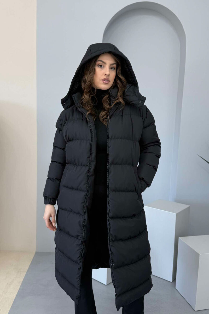 LONG WOMEN PUFFER JACKET BLACK/ E ZEZE - 6