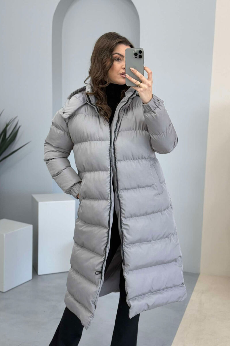 LONG WOMEN PUFFER JACKET GREY/GRI - 2